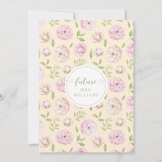 Pastel geel roze bloemenboho boog Vrijgezellenfees Kaart (Achterkant)