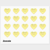 Pastel Geel Roze Eenvoudig gemaakt liefdeshart Log Hart Sticker (Vel)