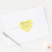 Pastel Geel Roze Eenvoudig gemaakt liefdeshart Log Hart Sticker (Envelop)