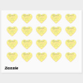 Pastel Geel Roze Eenvoudige Made Liefde Heart Vorm Hart Sticker (Vel)