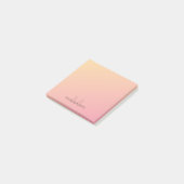 Pastel Geel Roze Gradiënt Monogram Post-it® Notes (Schuin)
