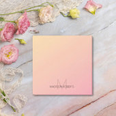Pastel Geel Roze Gradiënt Monogram Post-it® Notes