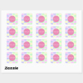 Pastel geel roze groen paarse kleuren vierkante sticker (Vel)