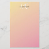 Pastel Geel Roze Persoonlijk Briefpapier (Voorkant)