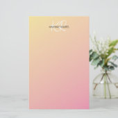 Pastel Geel Roze Persoonlijk Briefpapier (Staand voorkant)