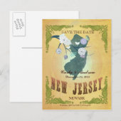 Pastel geel Save the date - Kaart met prachtige vo (Voorkant / Achterkant)