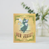 Pastel geel Save the date - Kaart met prachtige vo (Staand voorkant)