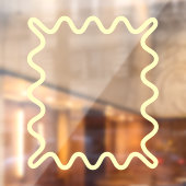 Pastel Geel Schattige Golvende Lijn Rechthoekspieg Raamsticker (Vel 2)