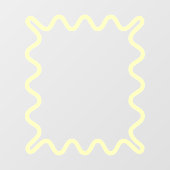Pastel Geel Schattige Golvende Lijn Rechthoekspieg Raamsticker (Vel)