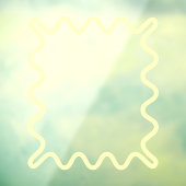 Pastel Geel Schattige Golvende Lijn Rechthoekspieg Raamsticker (Vel 3)