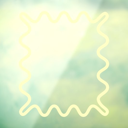 Pastel Geel Schattige Golvende Lijn Rechthoekspieg Raamsticker (Vel 3)