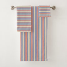 Pastel geel, sinaasappel en blauwe strepen