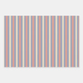 Pastel geel, sinaasappel en blauwe strepen inpakpapier vel (Voorkant 3)