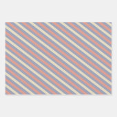 Pastel geel, sinaasappel en blauwe strepen inpakpapier vel (Voorkant 2)