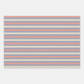 Pastel geel, sinaasappel en blauwe strepen inpakpapier vel (Voorkant)