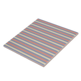 Pastel geel, sinaasappel en blauwe strepen tegeltje
