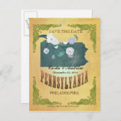 Pastel geel Sla de datum-kaart op met mooie vogels Aankondigingskaart (Voorkant / Achterkant)