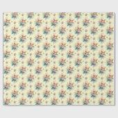 Pastel geel Waterverf bloemenkruis Pasen Cadeaupapier (Vlak)