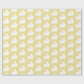 Pastel Geel Wit Paashaas Patroon Gift Cadeaupapier (Vlak)