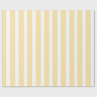 Pastel Geel & Witte Verticale Streep Cadeaupapier