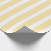 Pastel Geel & Witte Verticale Streep Cadeaupapier (Hoek)