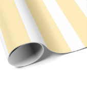 Pastel Geel & Witte Verticale Streep Cadeaupapier (Rol Hoek)