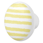 Pastel geel witte Waterverf strepen Keramische Knop (Rechts)