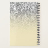 Pastel Geel Zilver Glitter Ombre Persoonlijk Planner (Achterkant)