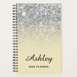 Pastel Geel Zilver Glitter Ombre Persoonlijk Planner