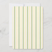 Pastel Geelgroene Strepen Rand Retro Bruiloft Save The Date (Achterkant)