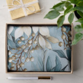 Pastel Geïnspireerd Winter Blauw Bloemen Tissuepapier (Geschenk)
