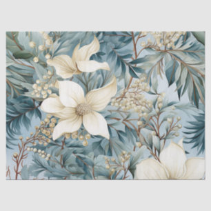Pastel  Geïnspireerd Winter Blauw Bloemen Tissuepapier