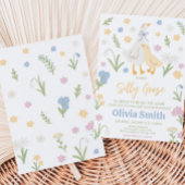 Pastel Gekke Goose Baby shower Kaart