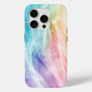 Pastel gekleurd Elegant Glamoureus Script Hoesje-M iPhone 15 Pro Case
