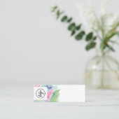 Pastel gekleurd parfum tester mini visitekaartje (Staand voorkant)