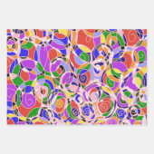 Pastel gekleurde abstracte patronen inpakpapier vel (Voorkant 2)