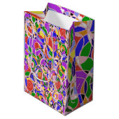 Pastel gekleurde abstracte patronen medium cadeauzakje (Voorkant Gekanteld)