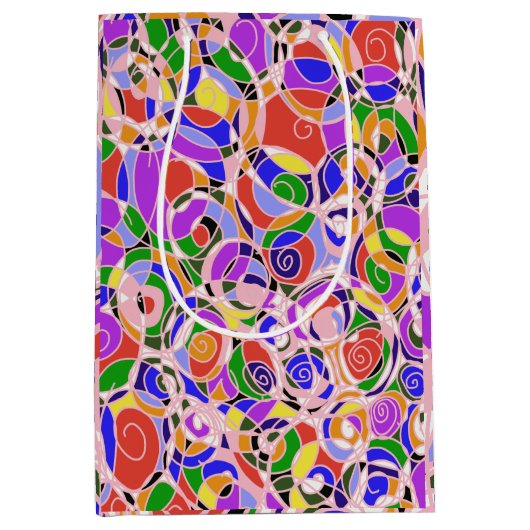 Pastel gekleurde abstracte patronen medium cadeauzakje (Voorkant)