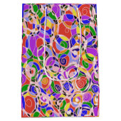 Pastel gekleurde abstracte patronen medium cadeauzakje (Achterkant)