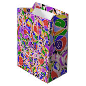 Pastel gekleurde abstracte patronen medium cadeauzakje (Achterkant Gekanteld)