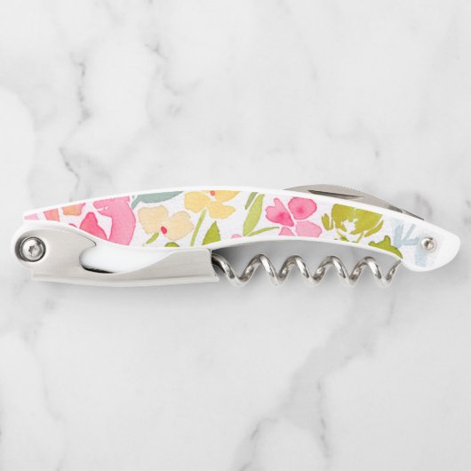 Pastel gekleurde bloemige Kurkentrekker (Voorkant)