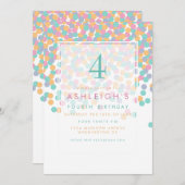 Pastel-gekleurde Confetti | Kinderen van Birthday Kaart (Voorkant / Achterkant)