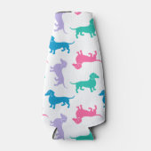 Pastel gekleurde dachshunds flesjeskoeler (Voorkant)