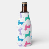 Pastel gekleurde dachshunds flesjeskoeler (Fles Voorkant)