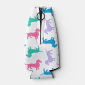 Pastel gekleurde dachshunds flesjeskoeler (Achterkant)