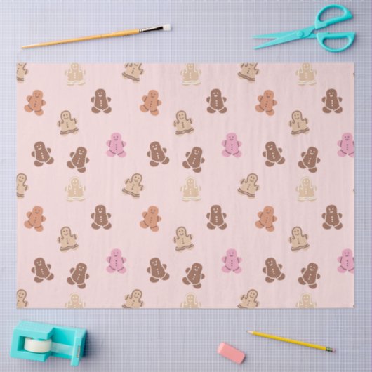 Pastel Gekleurde Gingerbread Heren Kerstmis Tissuepapier (Craft)