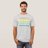 Pastel gekleurde Kayaks grafische kaart op maat T-shirt (Voorkant volledig)