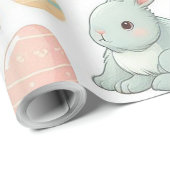 Pastel gekleurde paaskonijnen en paaseieren cadeaupapier (Rol Hoek)