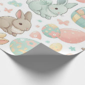 Pastel gekleurde paaskonijnen en paaseieren cadeaupapier (Hoek)