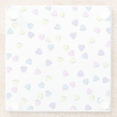 Pastel gekleurde Snoepjes harten Glazen Onderzetter (Achterkant)